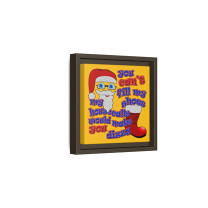 santa's shoes - framed canvas art (yellow)