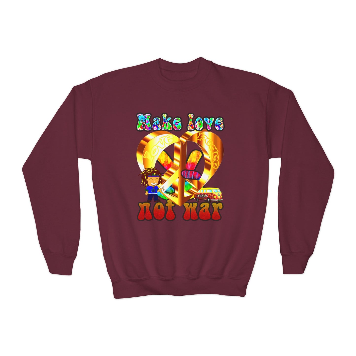 love peace - Youth Crewneck Sweatshirt