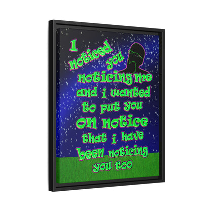 noticed you noticing - framed canvas art ('snoops' background)