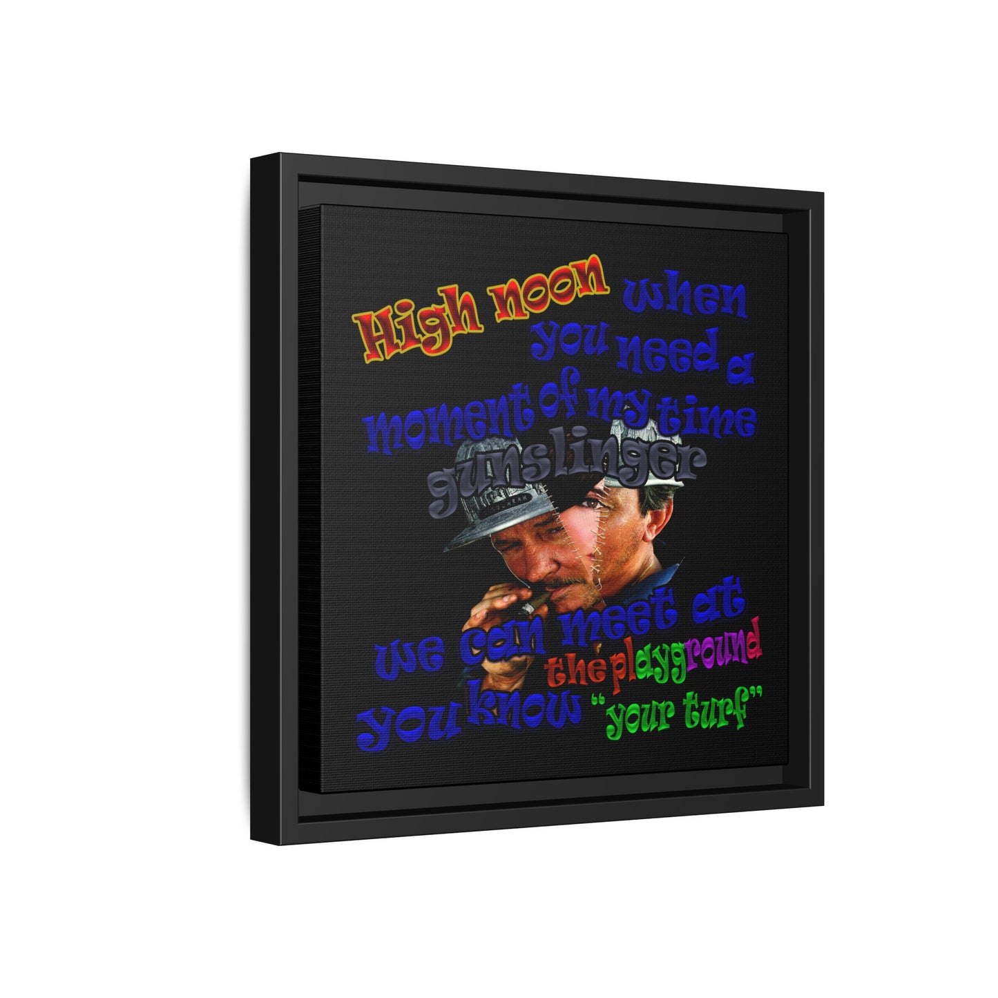 high noon - framed canvas art (black)