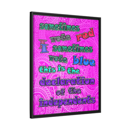 declaration of the independents - framed canvas art (pink swirl)