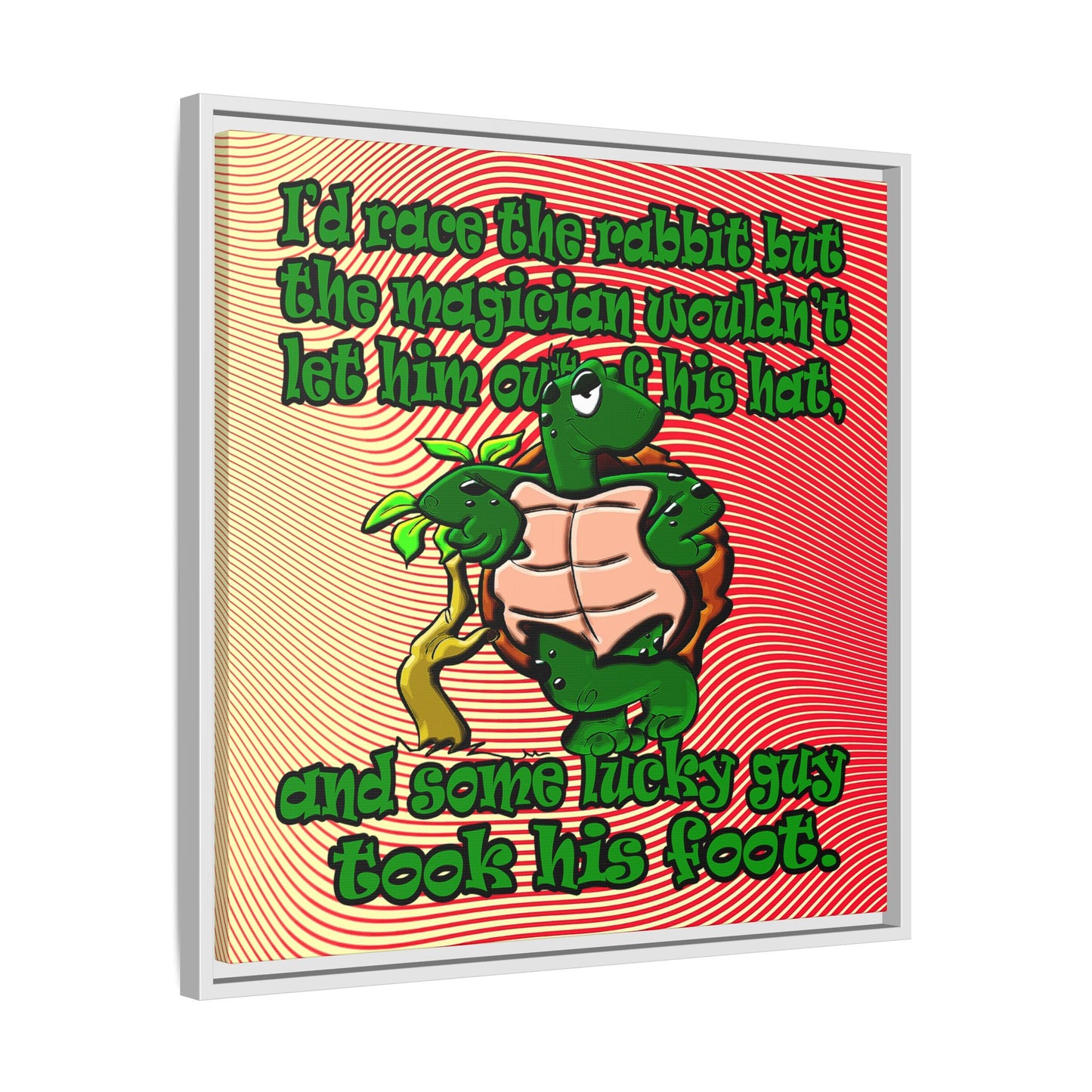 turtle race - framed canvas art (yellow-orange wave)