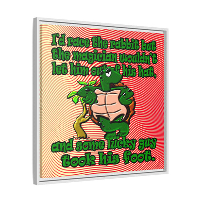 turtle race - framed canvas art (yellow-orange wave)