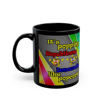 popping like popcorn - Black Mug (rainbow split)