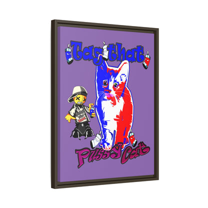 tag that - framed canvas art (light purple)