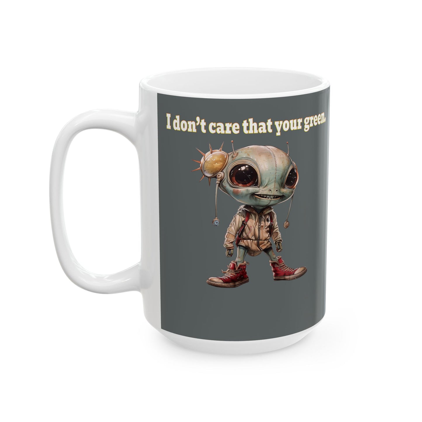 I don't care that your grey - White Mug (dark grey)