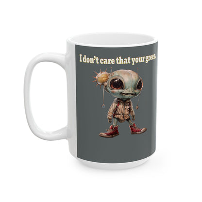 I don't care that your grey - White Mug (dark grey)