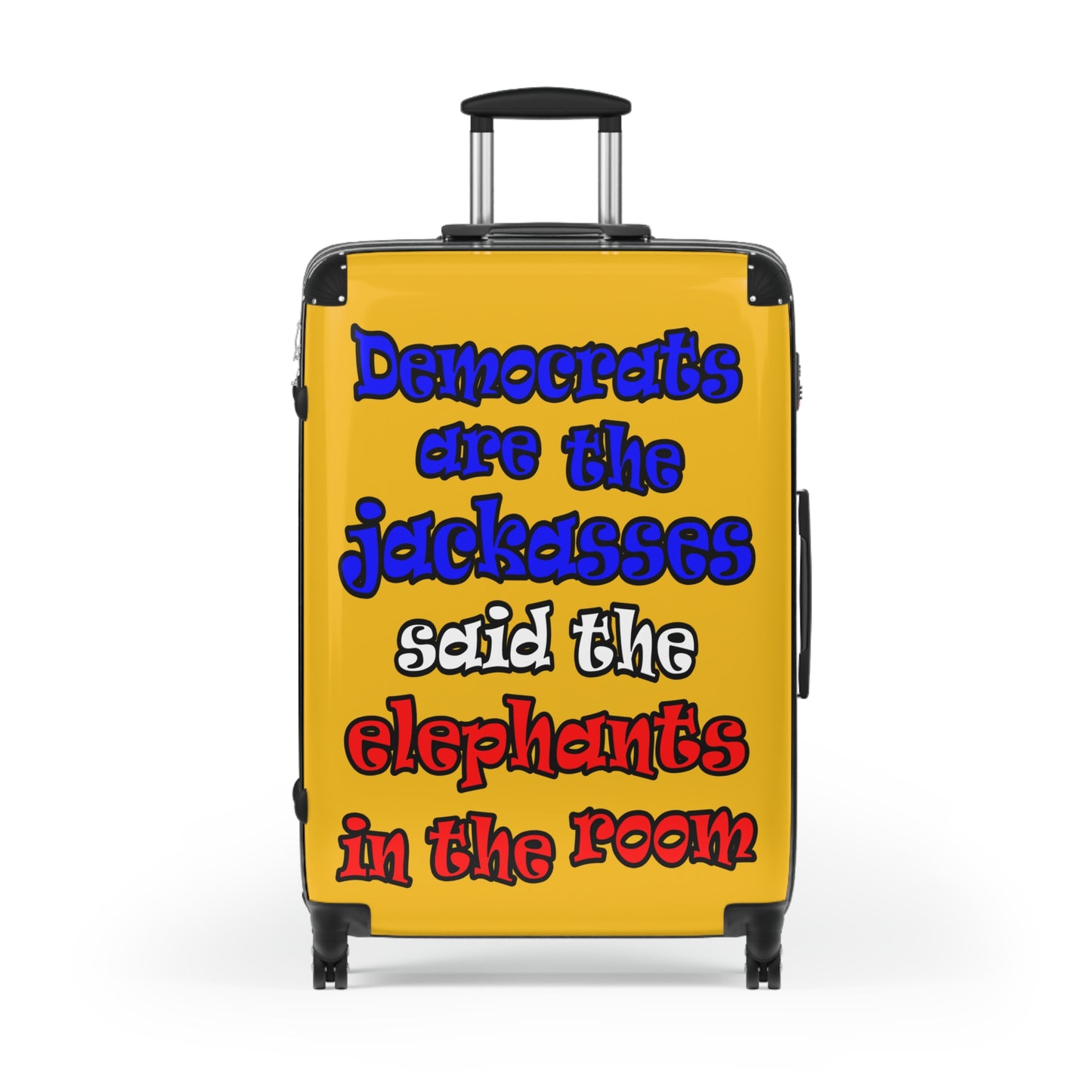 donkeys and elephants - Suitcase (yellow)