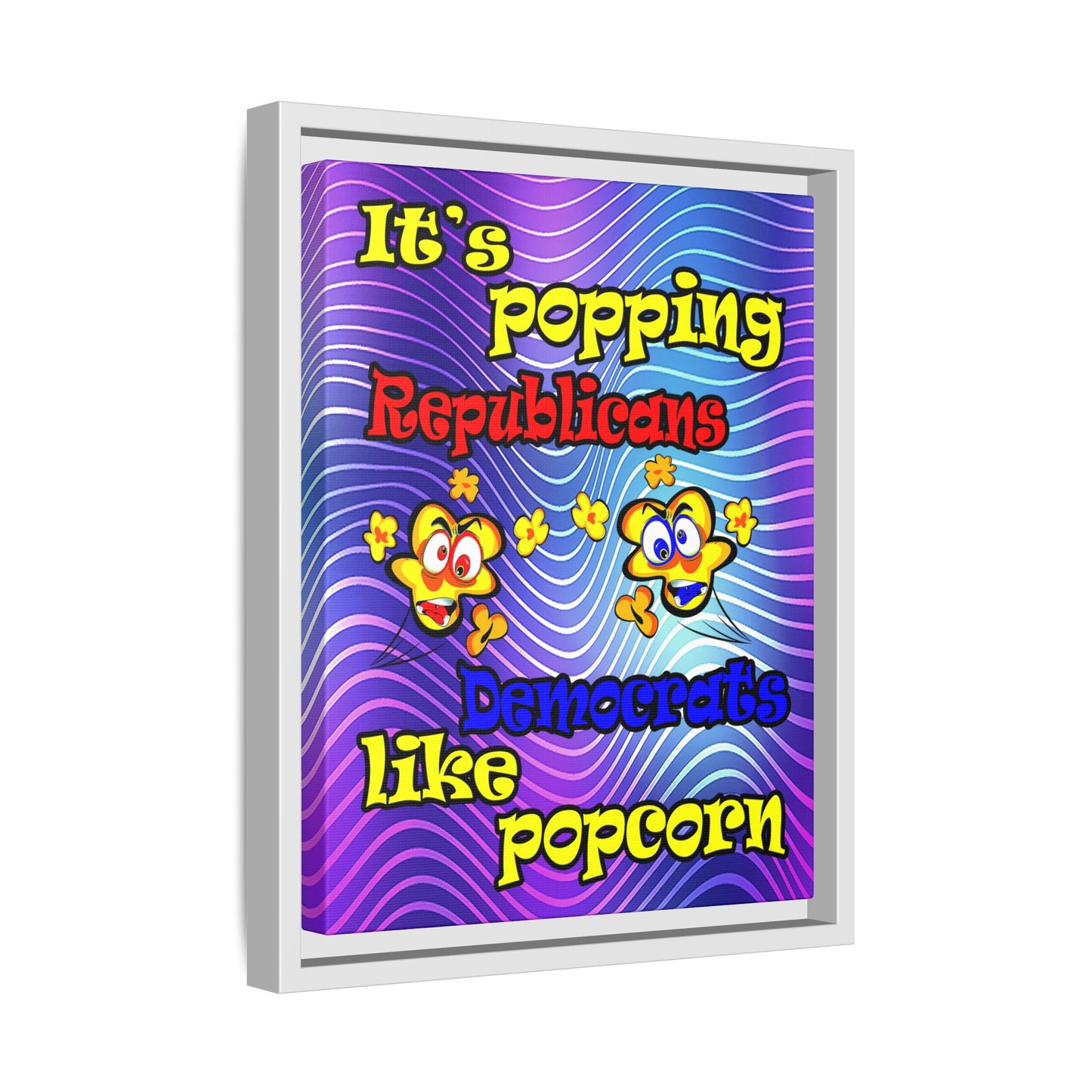 popping like popcorn - framed canvas art (purple wave)