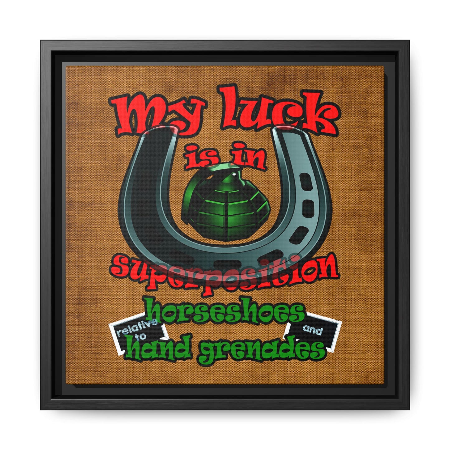 my luck - framed canvas art (brown papyrus)