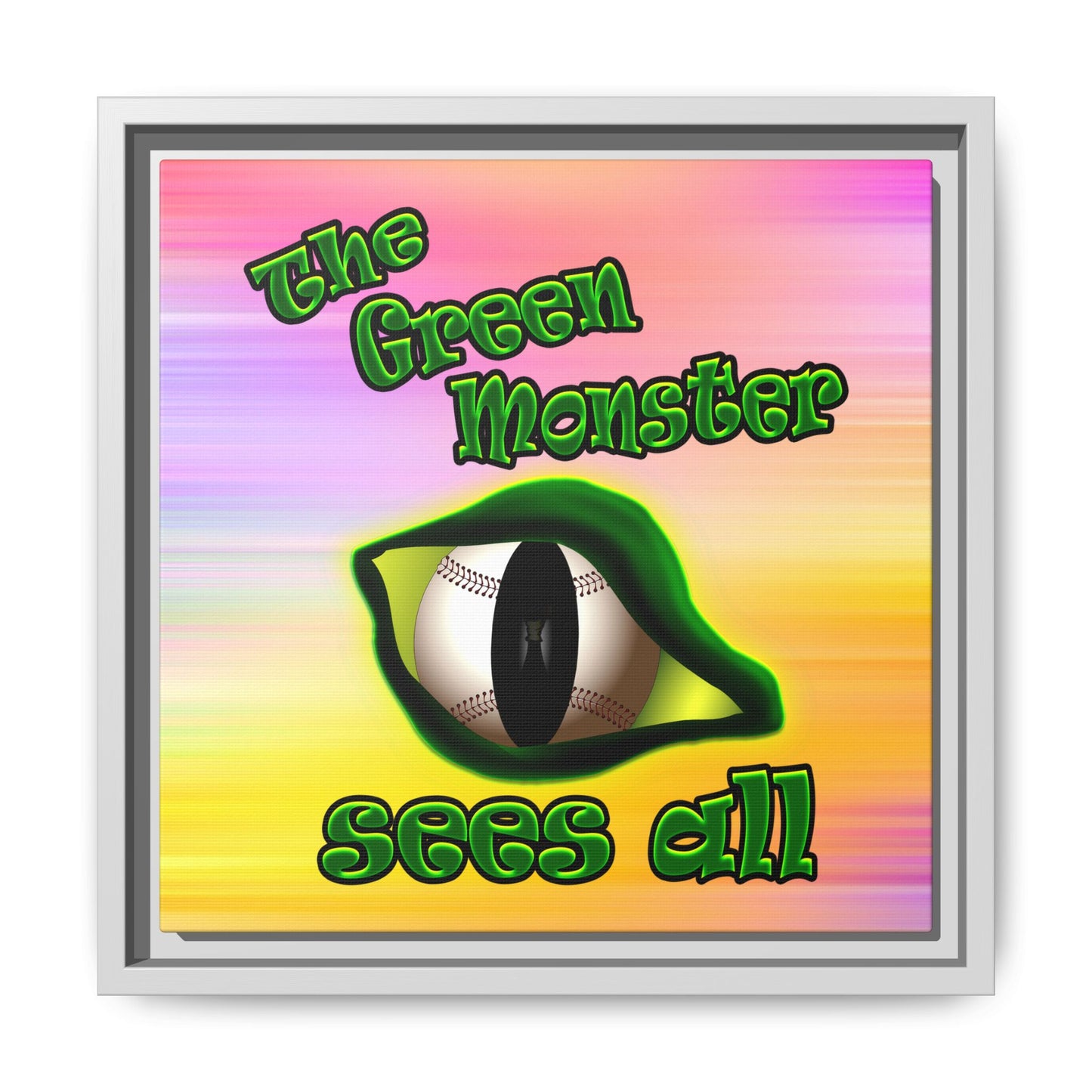 green monster - framed canvas art (color blur)