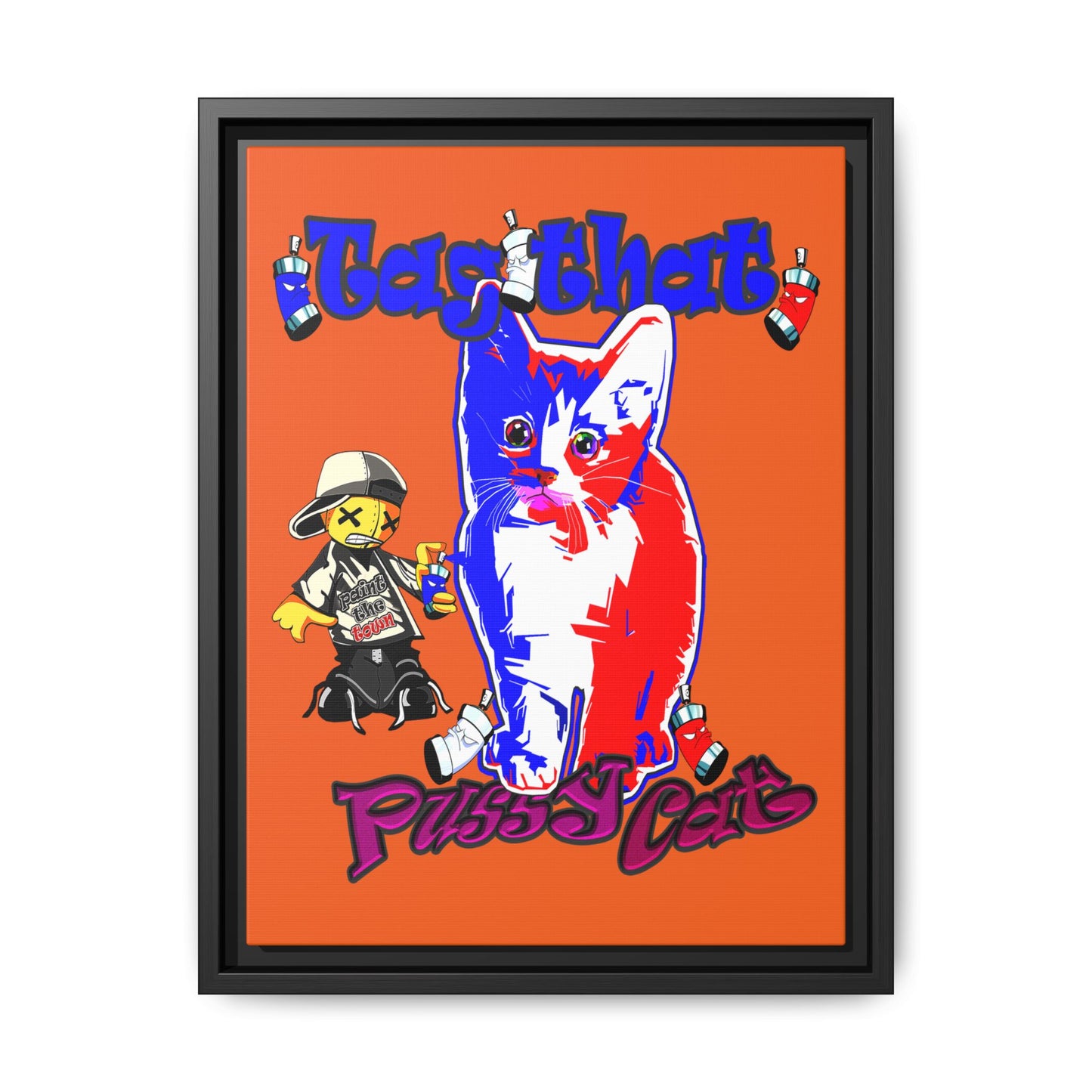 tag that - framed canvas art (orange)