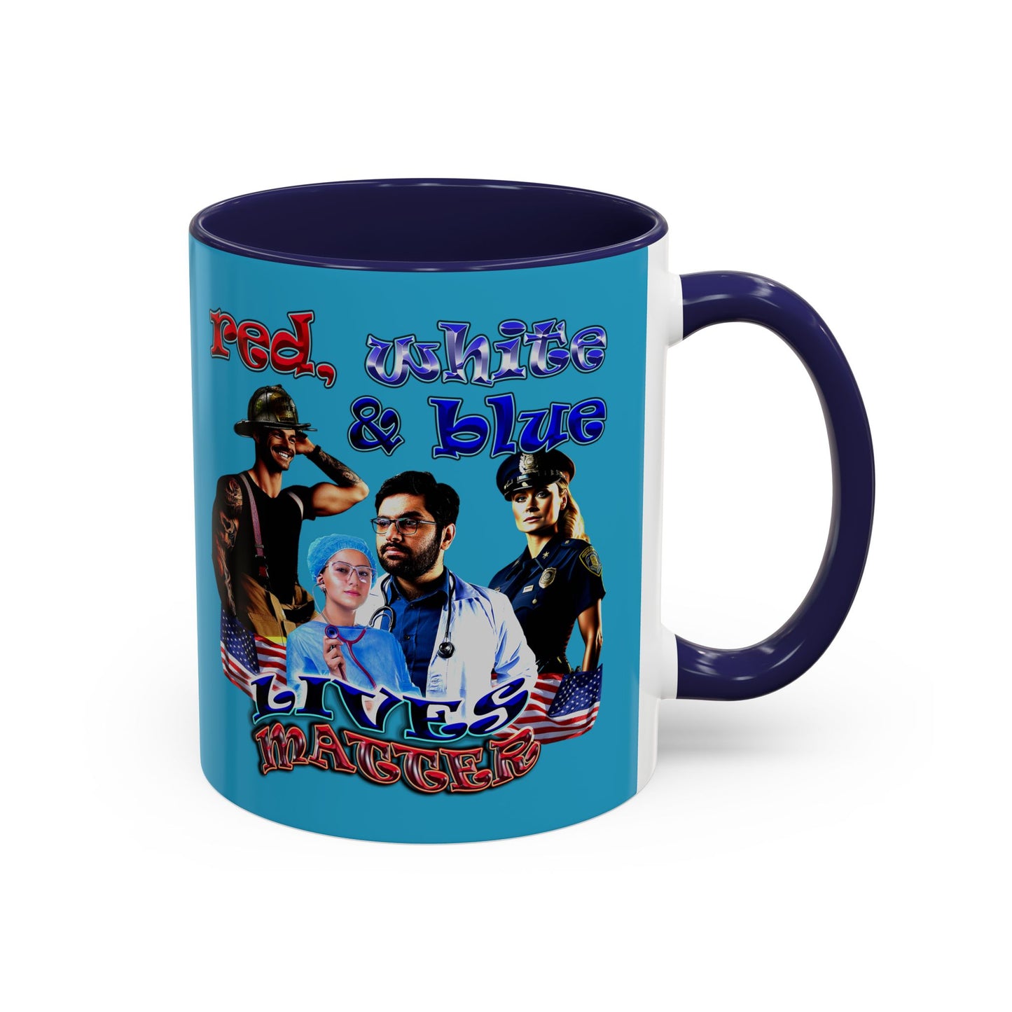 rw&b lives matter - Accent Mug (turquoise)