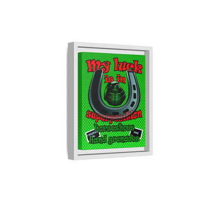 my luck - framed canvas art (logo green)