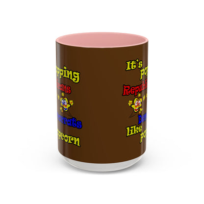popping like popcorn - Accent Mug (brown)
