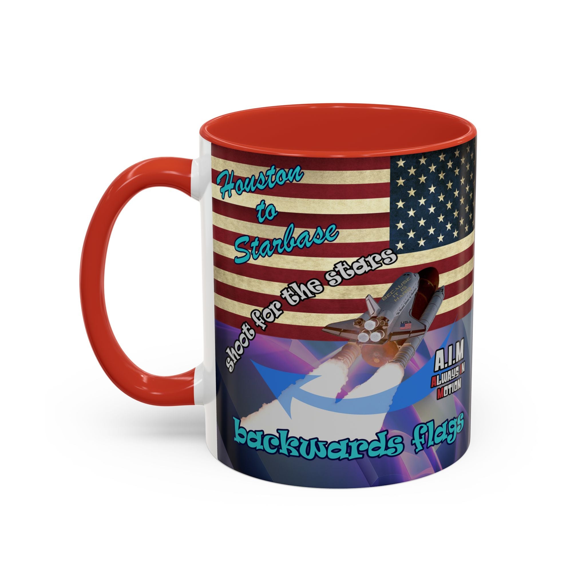 shoot for the stars - Accent Mug (grey-pink wave)