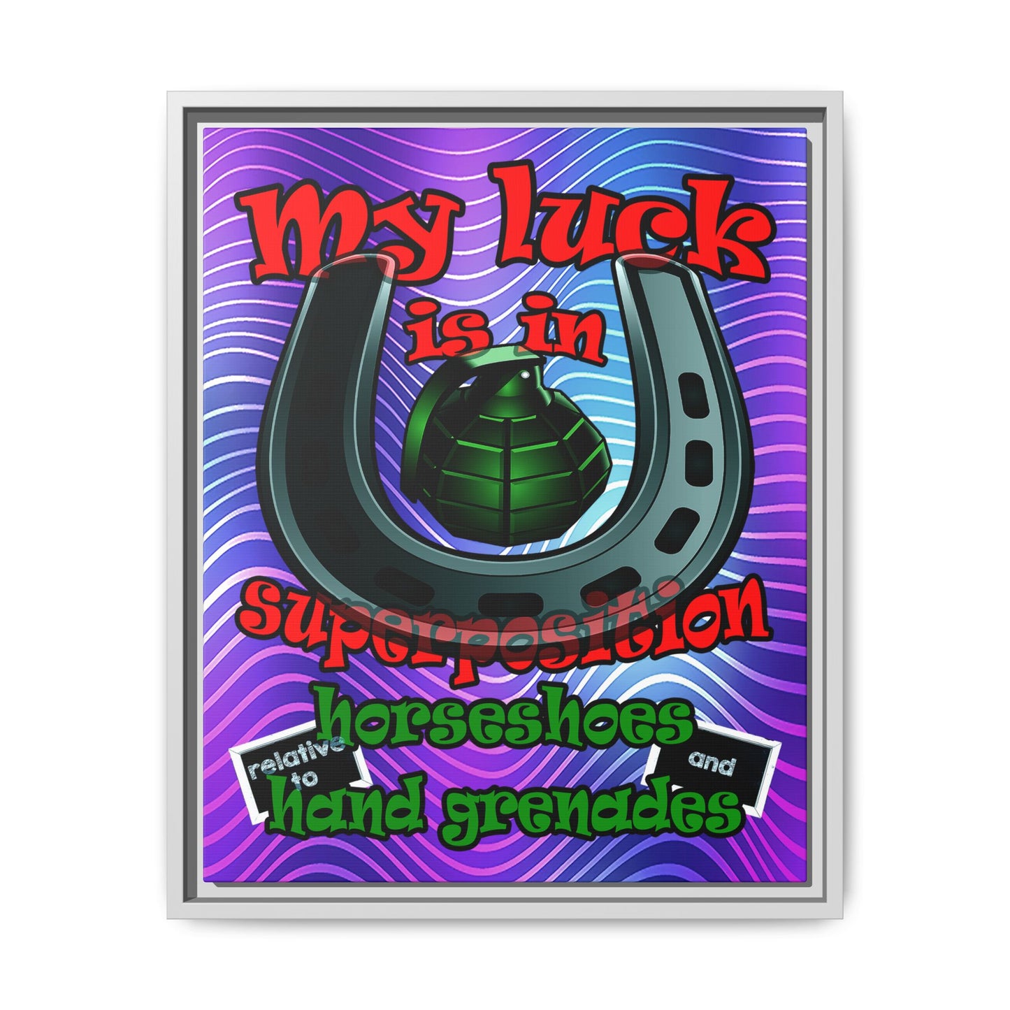 my luck - framed canvas art (purple wave)