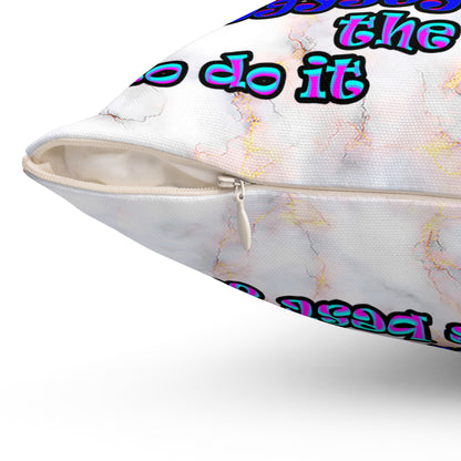 doggystyle - Spun Polyester Square Pillow - (white marble)