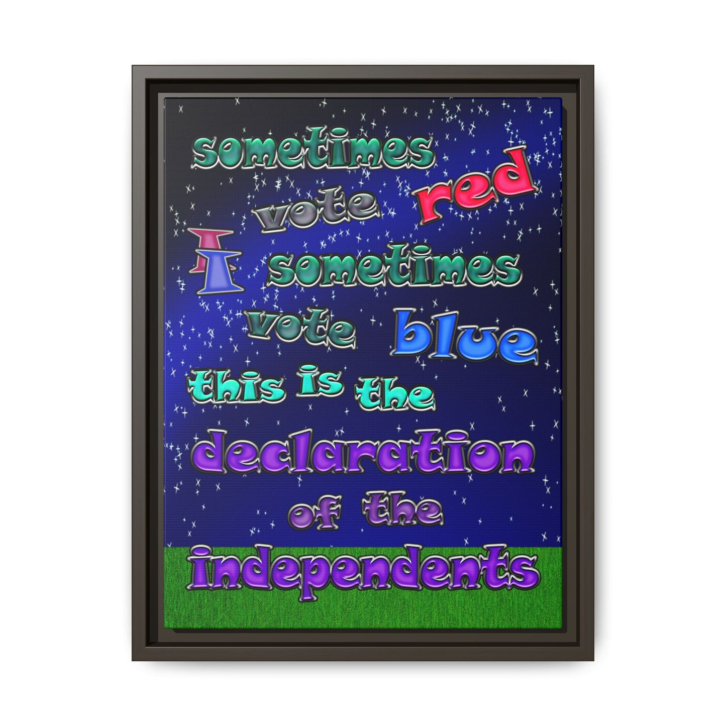 declaration of the independents - framed canvas art ('snoops' background)