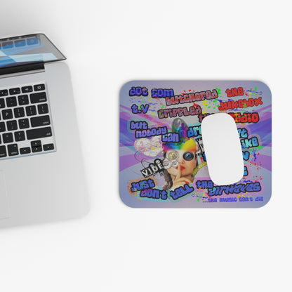 drop the beat - Mouse Pad (Rectangle) (light blue-pink wave)