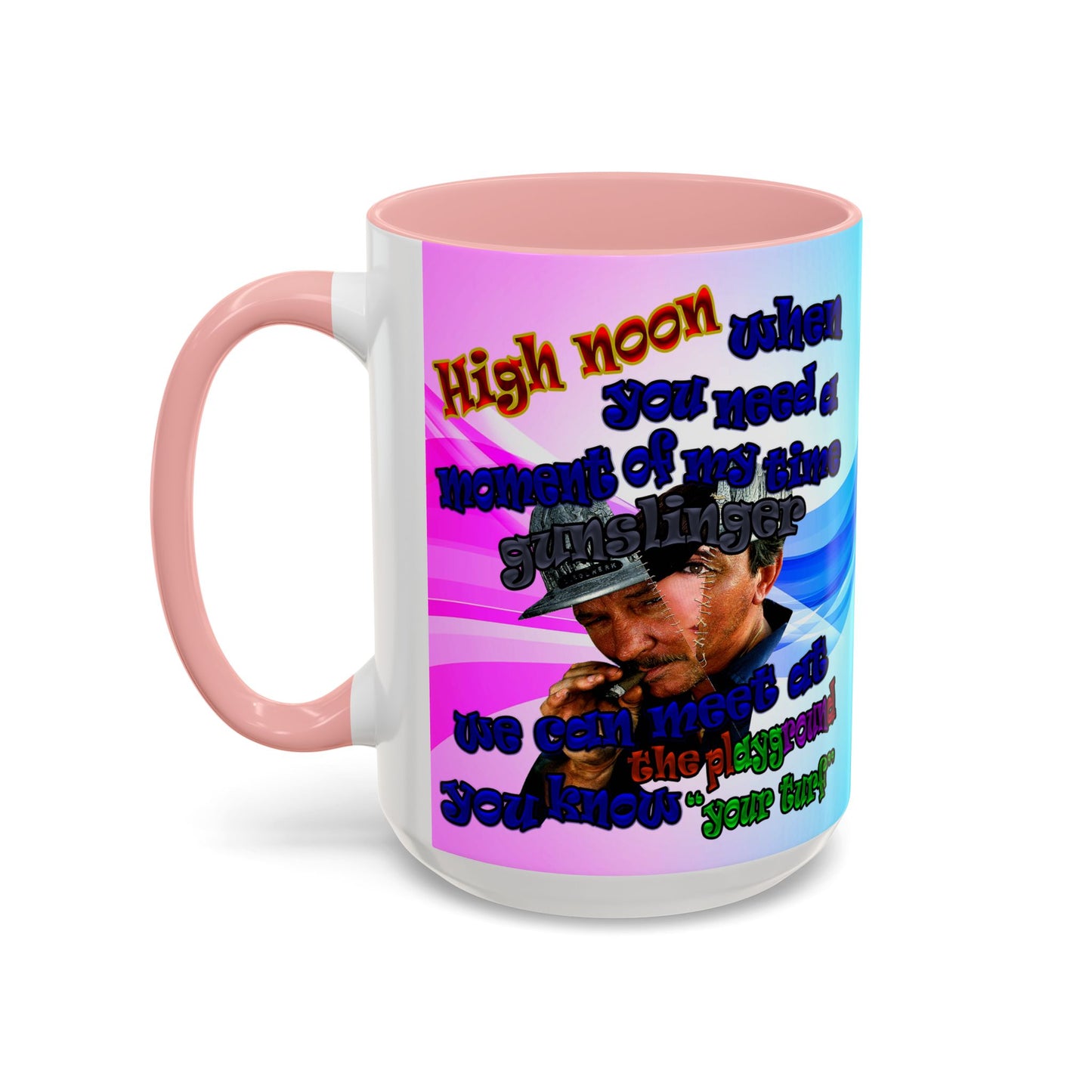 high noon - Accent Mug (light blue-pink wave)