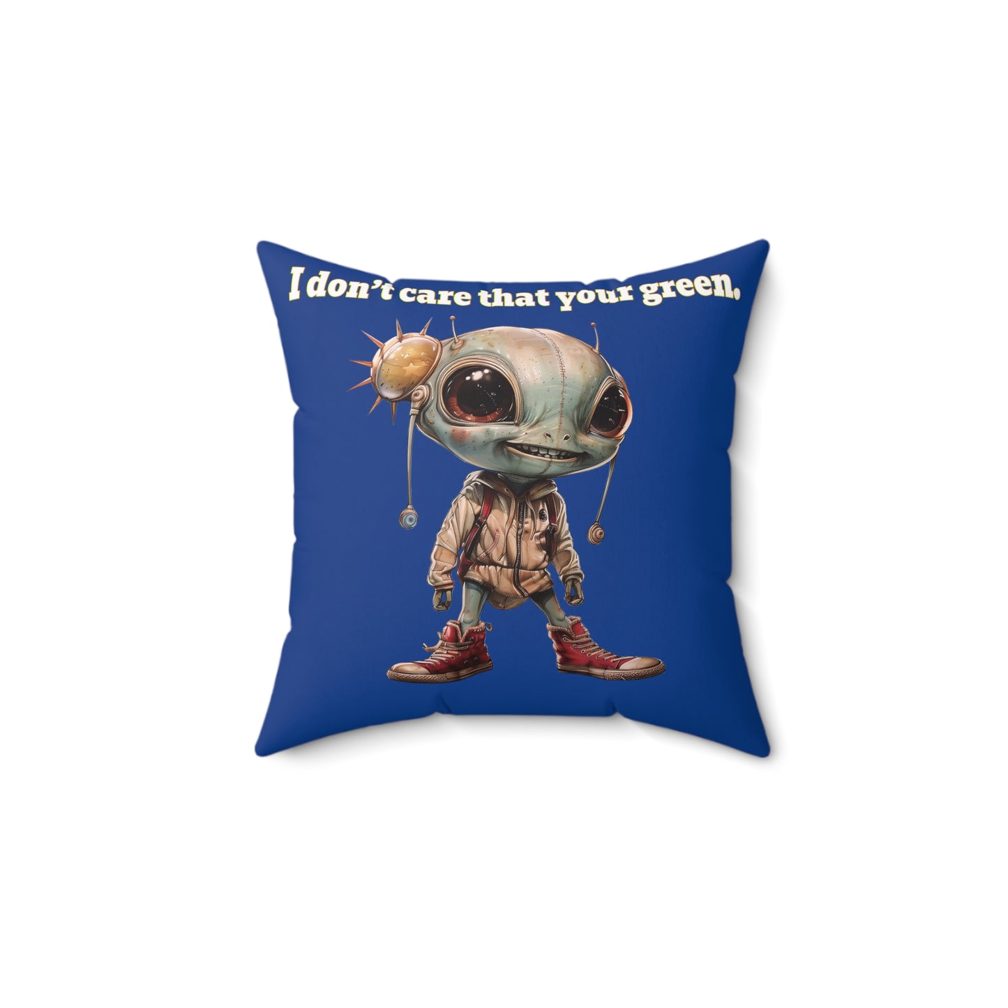 I don't care that your grey - Spun Polyester Square Pillow - (dark blue)