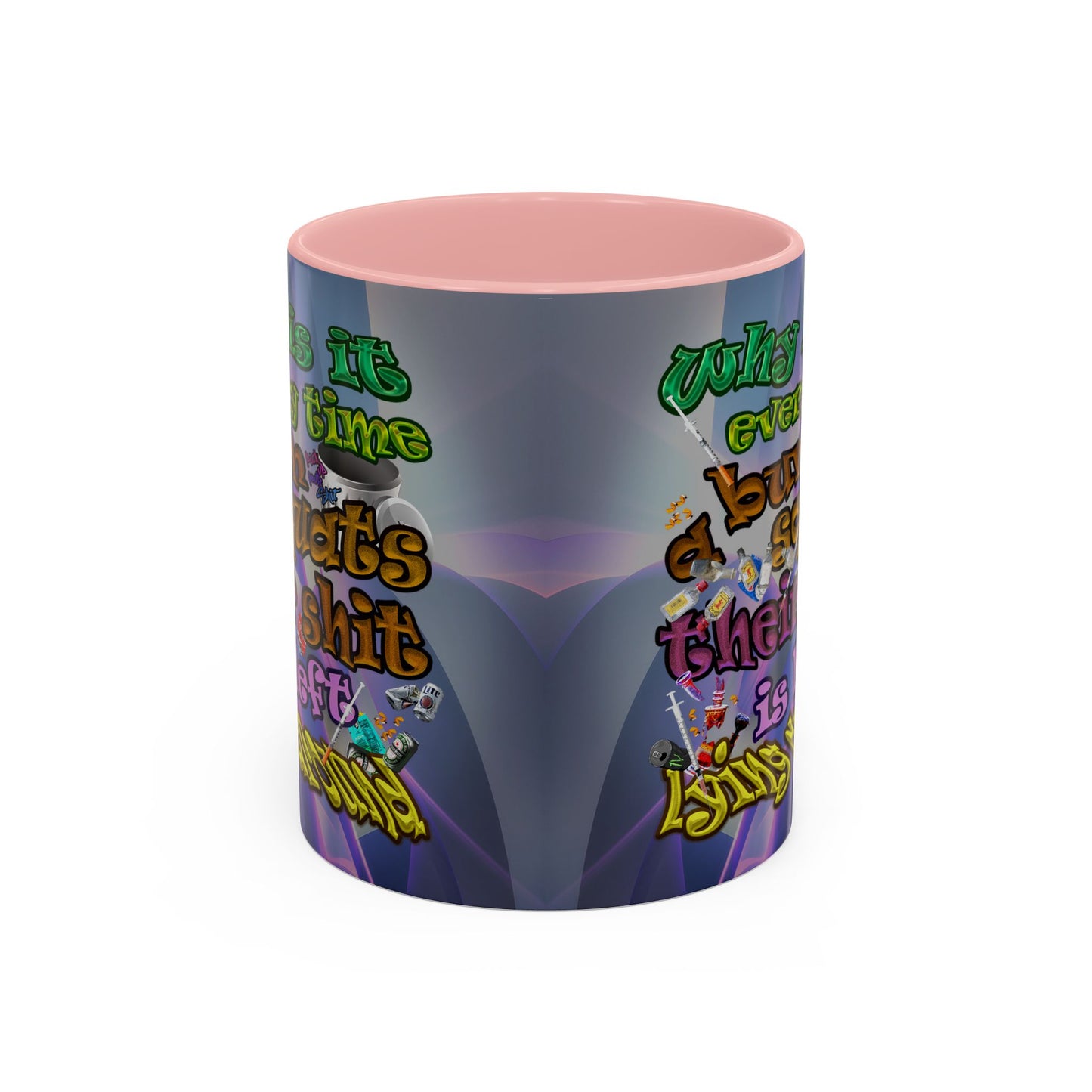 the bum's shit - Accent Mug (grey-pink wave)
