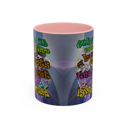 the bum's shit - Accent Mug (grey-pink wave)