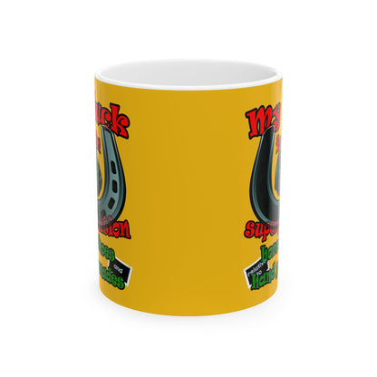 my luck - White Mug (yellow)
