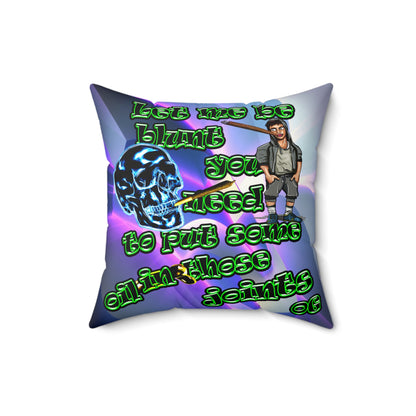 og - Spun Polyester Square Pillow - (grey-pink wave)