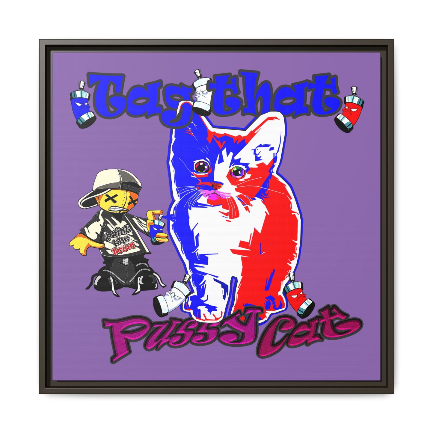 tag that - framed canvas art (light purple)