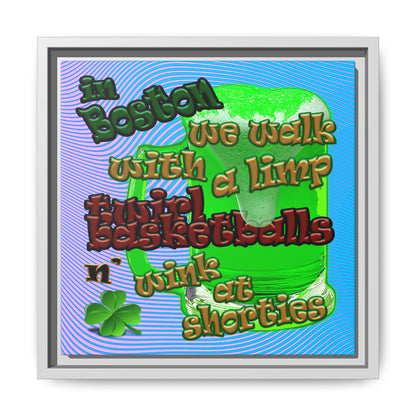 celtics logo - framed canvas art (light blue-purple wave)