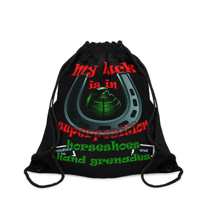 my luck - Drawstring Bag (black)