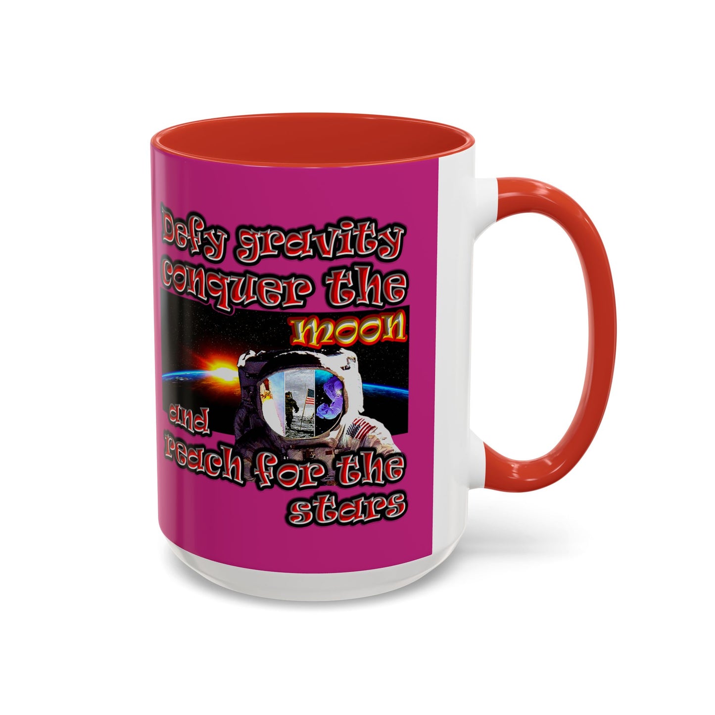 defy conquer reach - Accent Mug (pink)