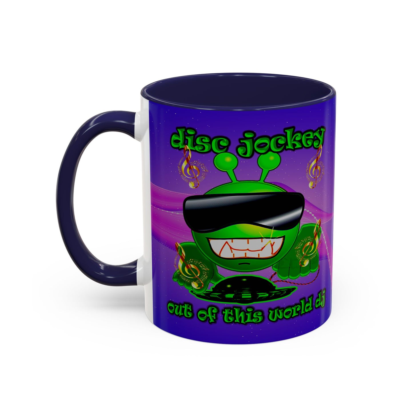 disc jockey - Accent Mug (purple-pink wave)