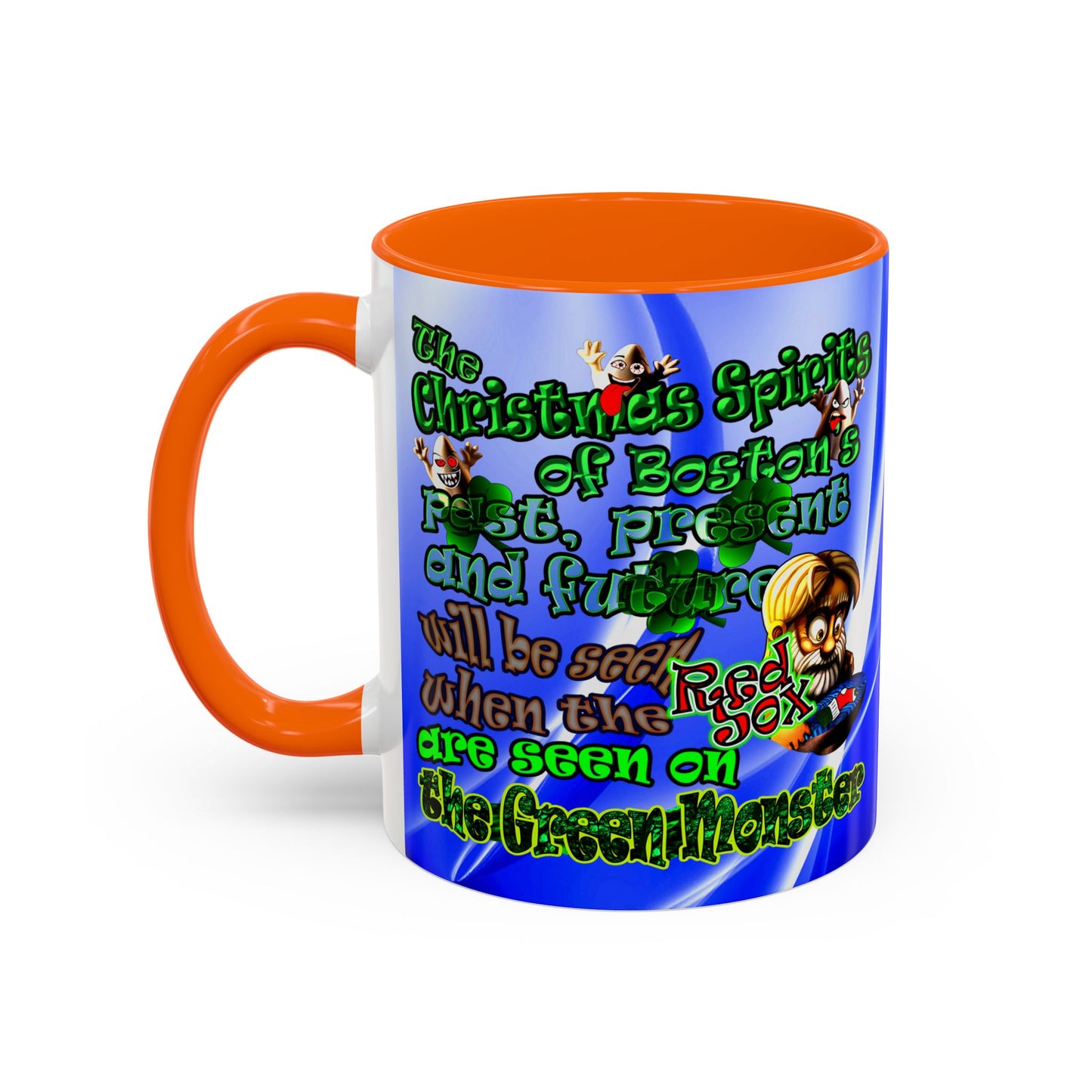 christmas spirits of boston - Accent Mug (blue-white wave)