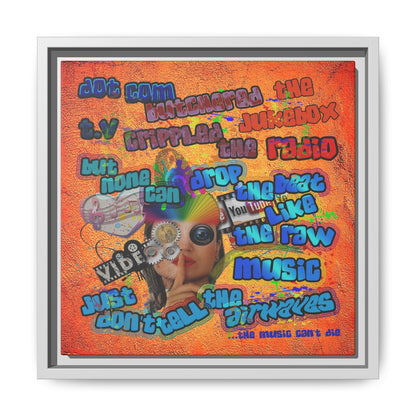 drop the beat - framed canvas art (burnt orange)