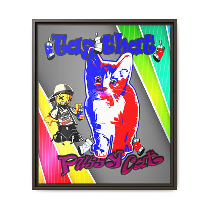 tag that - framed canvas art (rainbow split)