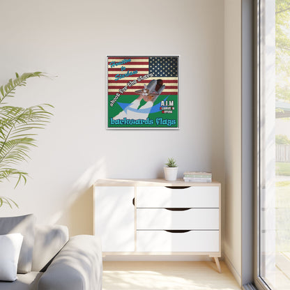 shoot for the stars - framed canvas art (dark green)
