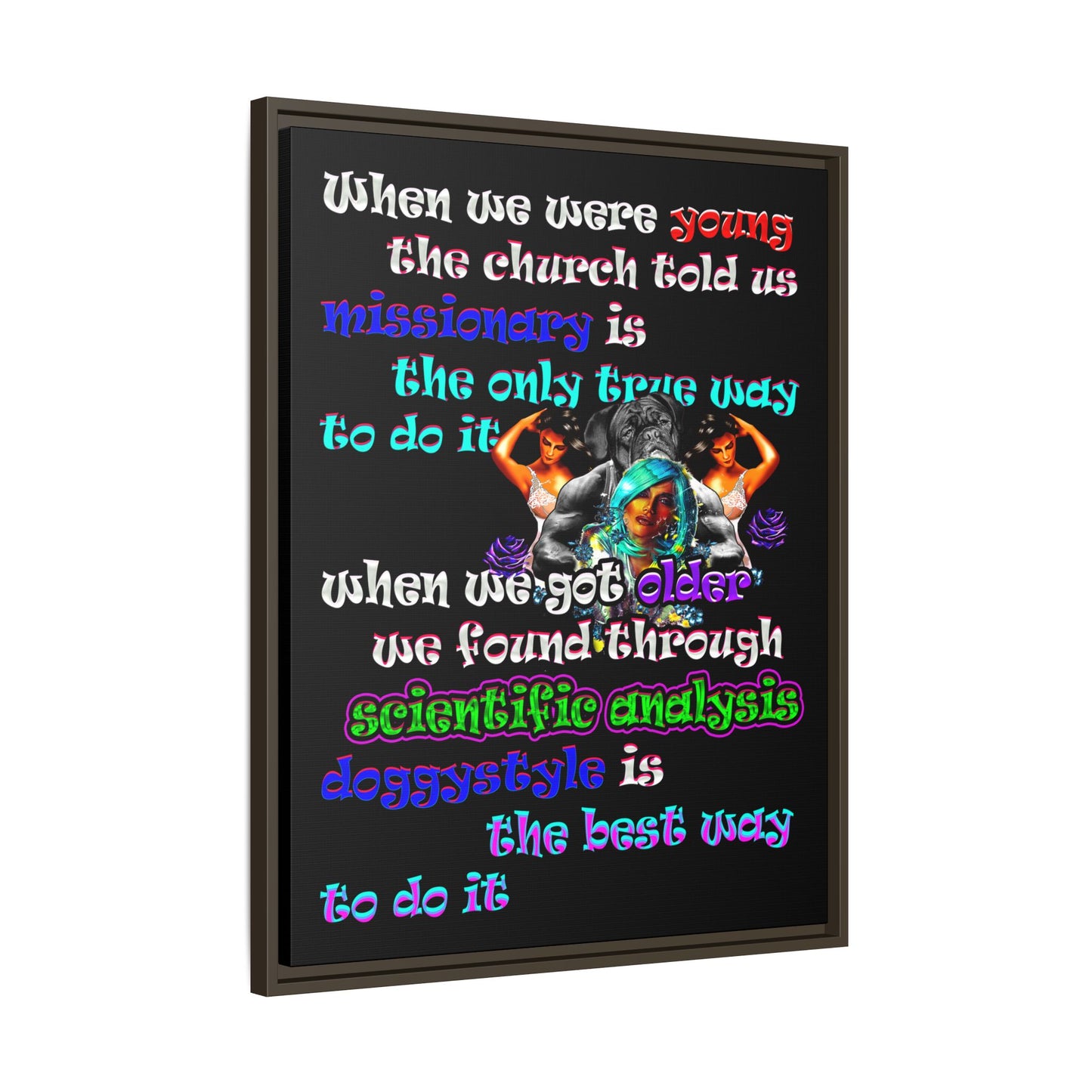 doggystyle - framed canvas art (black)