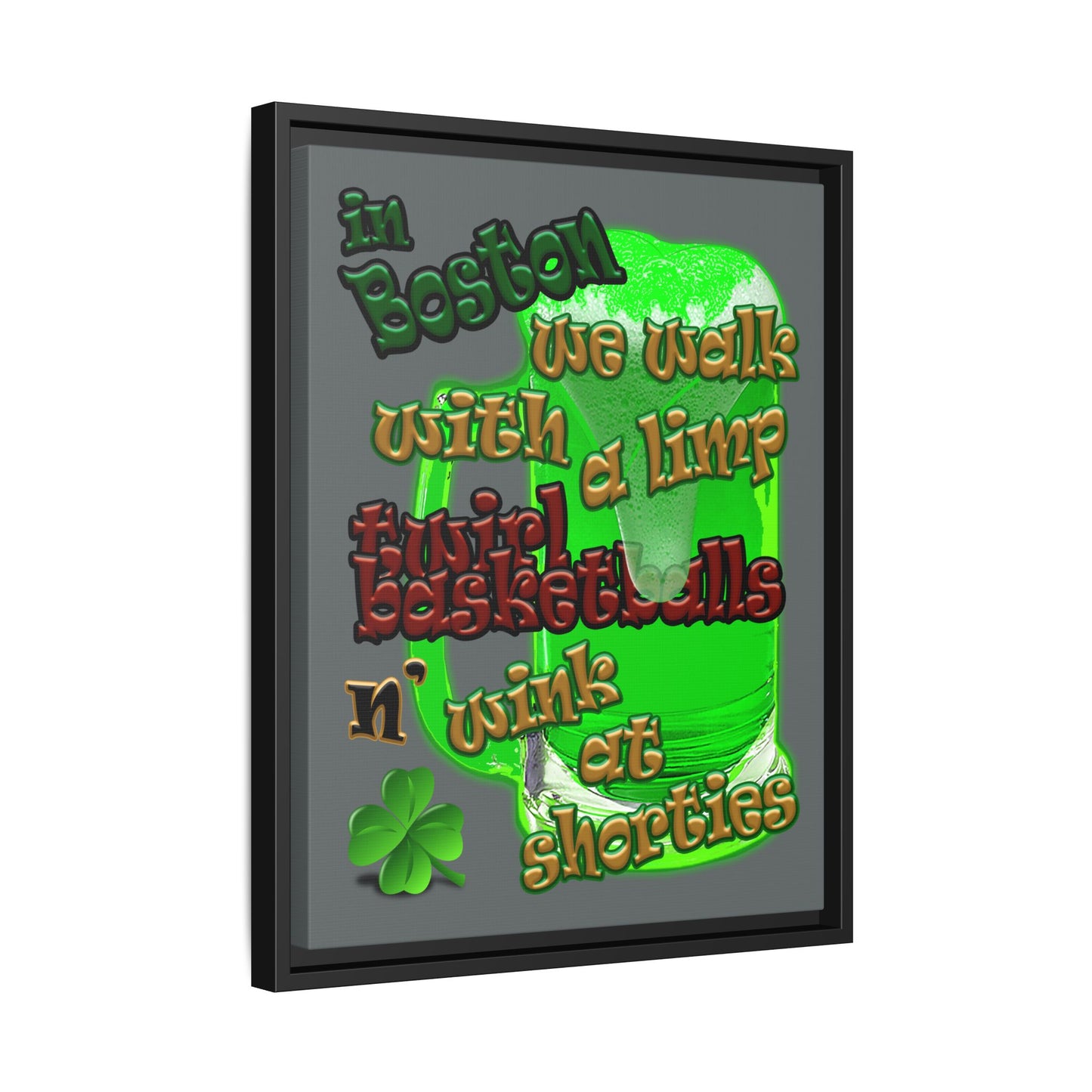 celtics logo - framed canvas art (dark grey)