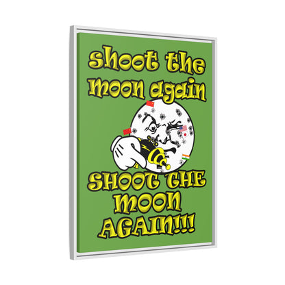 shoot the moon again - framed canvas art (green)
