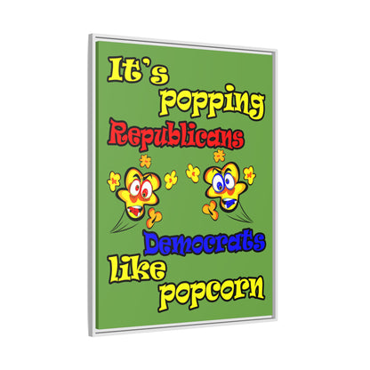 popping like popcorn - framed canvas art (green)