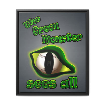 green monster - framed canvas art (grey-light grey)