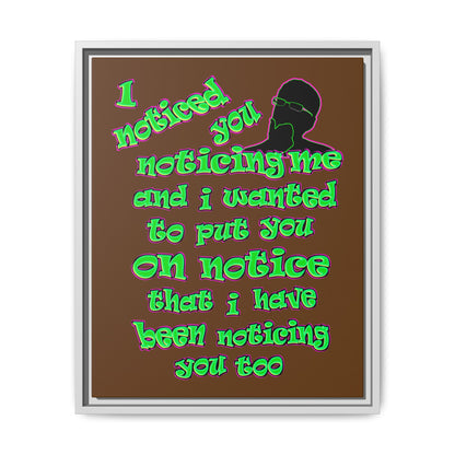 noticed you noticing - framed canvas art (brown)