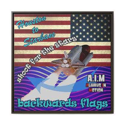 shoot for the stars - framed canvas art (purple wave)