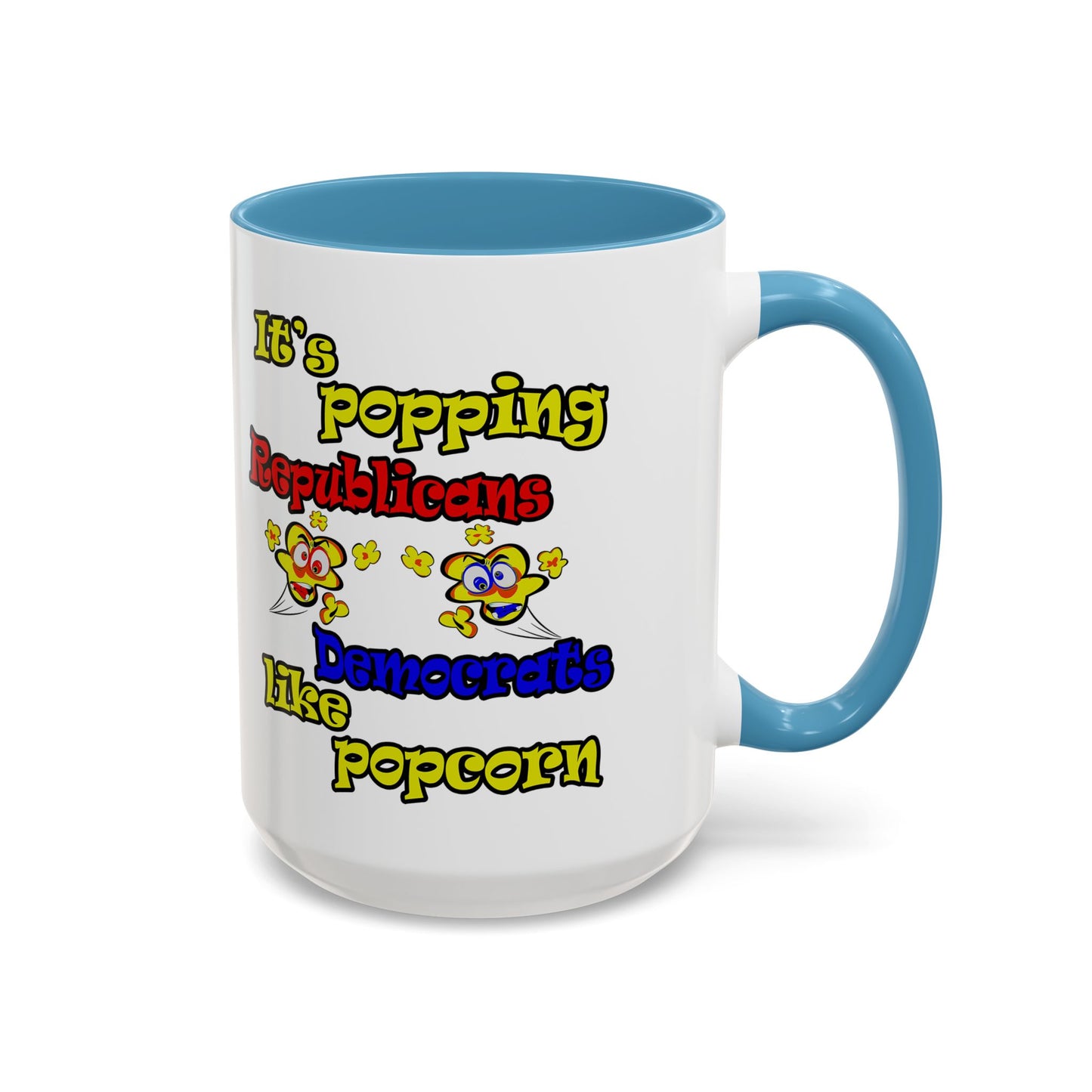 popping like popcorn - Accent Mug (white)