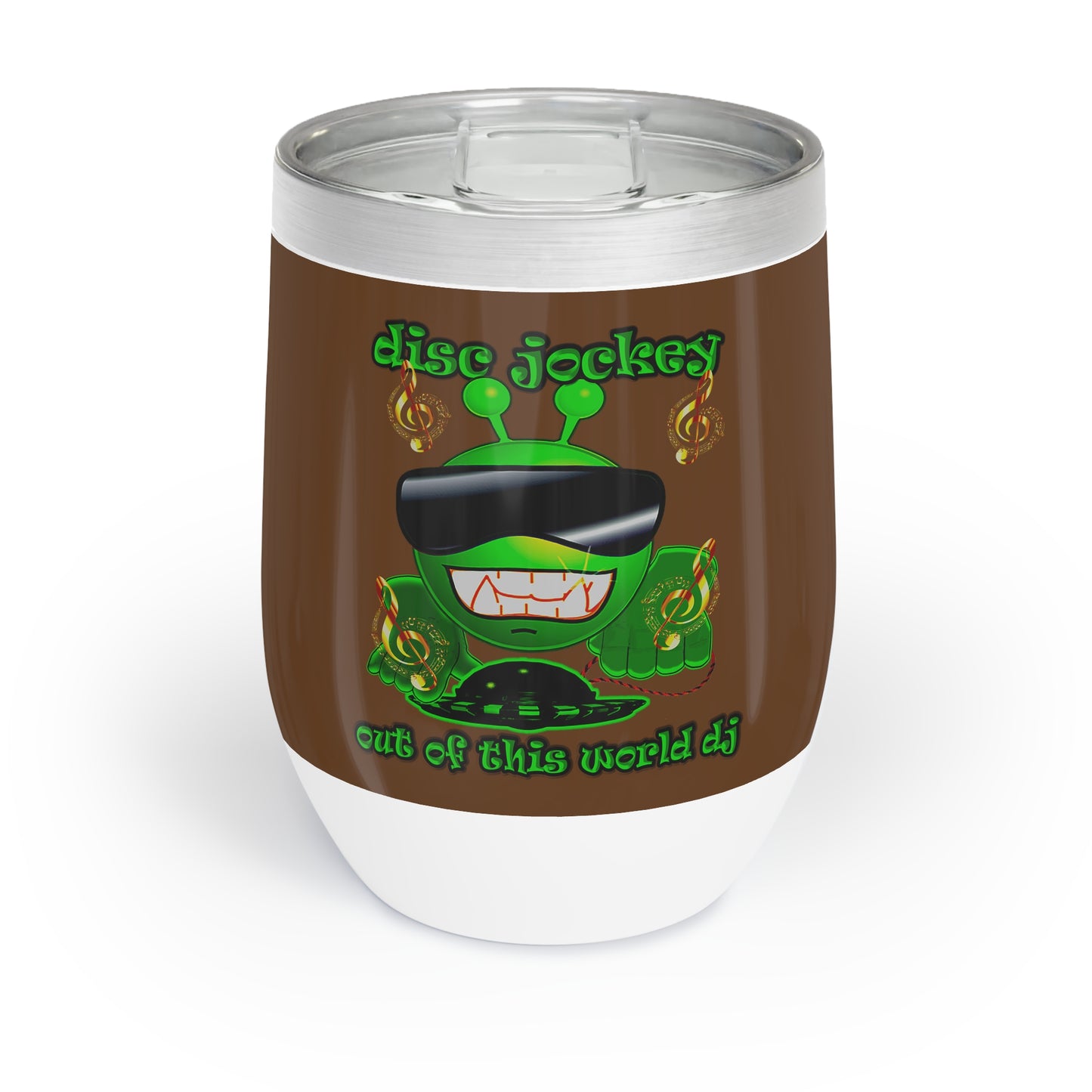 disc jockey - Chill Wine Tumbler (brown)
