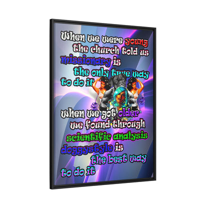 doggystyle - framed canvas art (grey-pink wave)