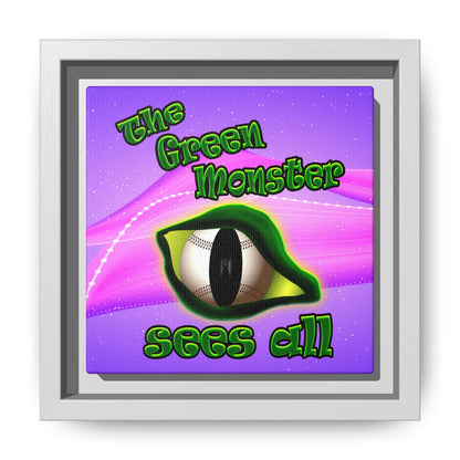 green monster - framed canvas art (purple-pink wave)